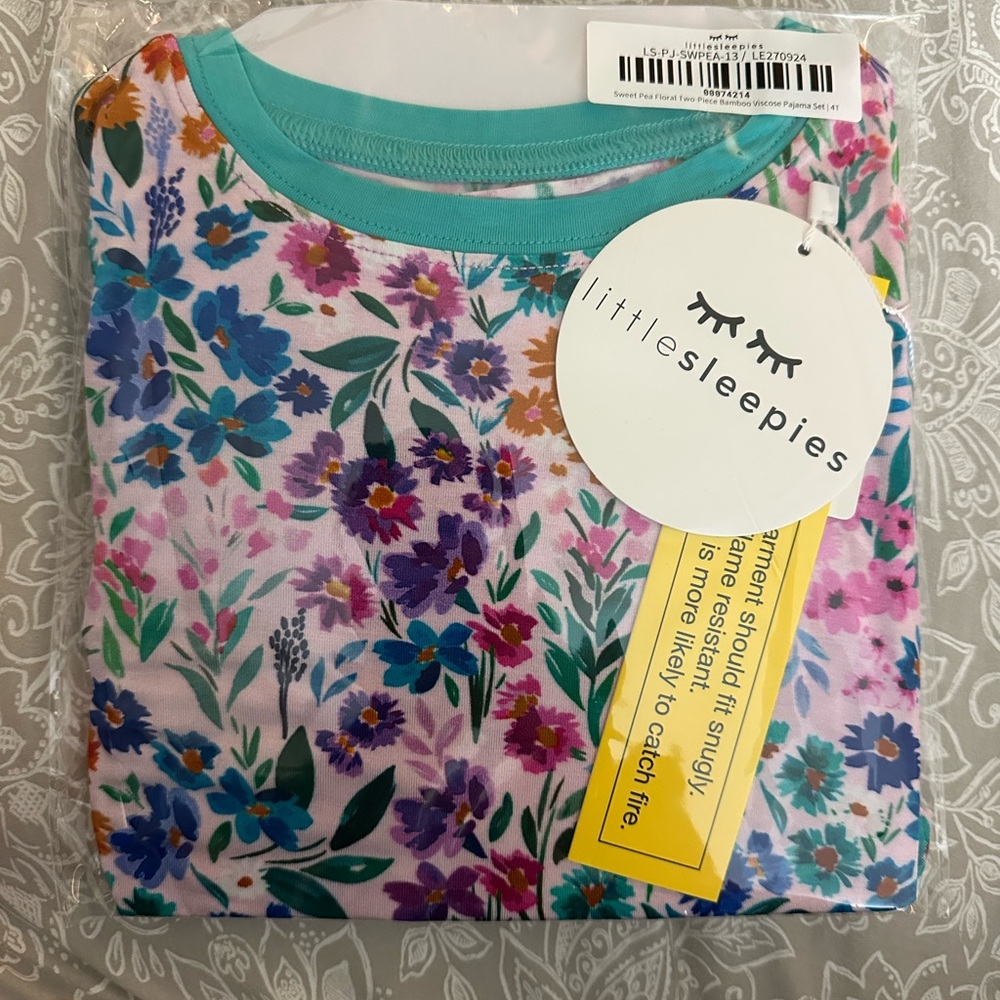 NWT Little Sleepies Sweet Pea Floral Pajama Set - 4T